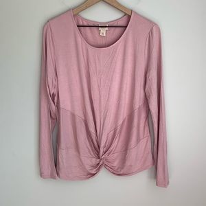 NWT Pink Gathered Wrap Crop Top
